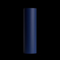 Poster - Dark Blue Cylinder on Black Background for Minimalist Design Use
