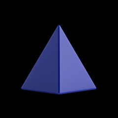 Poster - Three-Dimensional Purple Pyramid on Black Background Display