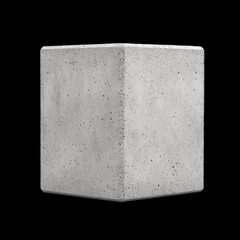 Poster - Gray Concrete Block with Smooth Surface on Black Background