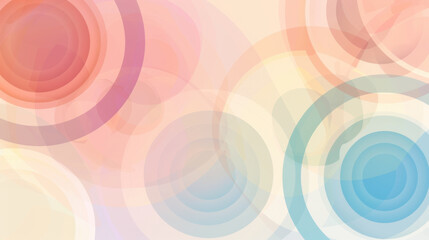 Poster - Soft pastel gradient rings overlapping in gentle composition create calming and serene atmosphere