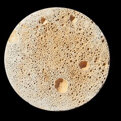 Poster - Abstract Close-Up of Pumice Stone on Black Background 70 Characters