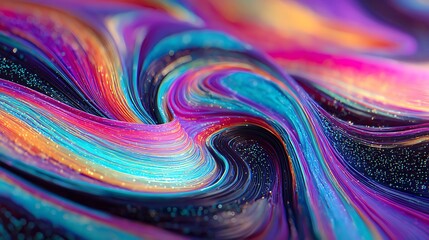 Poster - Abstract colorful waves background wallpaper design with vibrant smooth flowing lines texture art