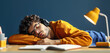 © Iuliia Metkalova - Overworked Student Asleep on Desk, Surrounded by Notes, Headphones, and Empty Cup