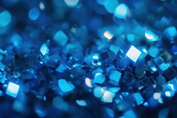 Poster - Dynamic blue abstract motion light background creating a captivating atmosphere with glints and reflections that evoke a sense of fluidity and depth