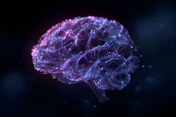 Aufkleber - Artificial intelligence brain processing data with neural connections