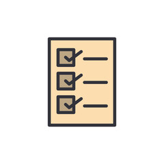 Poster - Checklist With Tick Marks In Boxes On A Document Page Icon