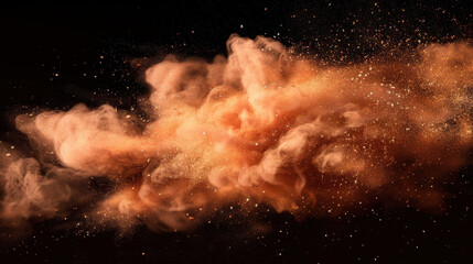 Poster - particle dust rising through dark abstract sky, creating mesmerizing display of colors and textures,