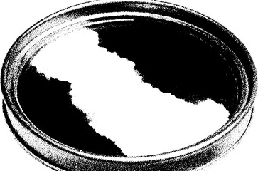 Poster - High contrast abstract black and white caviar tin lid image for artistic design