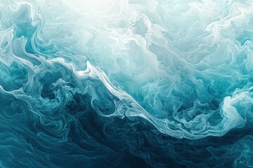 Poster - Rippling waves flow in a mesmerizing aqua abstract, capturing the dynamic motion of water under natural light