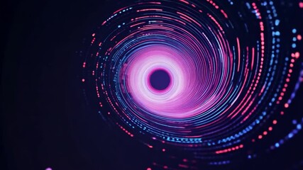 Poster - Abstract Circular Motion Design with Colorful Light Effects and Spiral Patterns in Dark Background 4k video footage