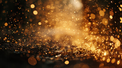 Poster - golden particles shimmer and dance in air, creating magical atmosphere filled with light and warmth