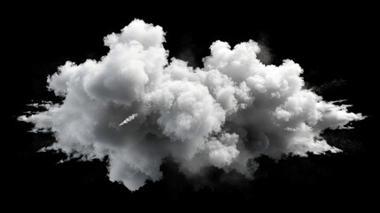 Poster - soft white smoke billows in abstract explosion, creating dramatic and ethereal effect against black 