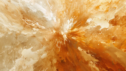 Poster - abstract explosion of soft white and orange hues creating dynamic visual impact, evoking energy and 