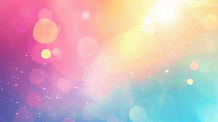 Poster - Bright abstract background with soft light particles and colorful bokeh effects creating dreamy atmosphere