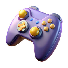 Aufkleber - 3d realistic purple game controller isolated on transparent background