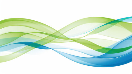 Poster - Smooth green and blue wave motion creates abstract background, evoking sense of calm and fluidity in design