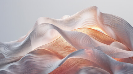 Poster - soft, flowing abstract design with gentle curves and warm light, creating serene and inviting atmosp
