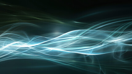 Poster - soft modern abstract lines create mesmerizing flow of light and color, evoking sense of tranquility 
