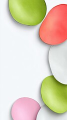Poster - Abstract Minimalist Composition of Pastel Shapes on White Background