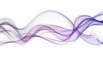Poster - Dreamy purple and violet smoke waves flow gracefully in abstract design, creating serene and calming atmosphere