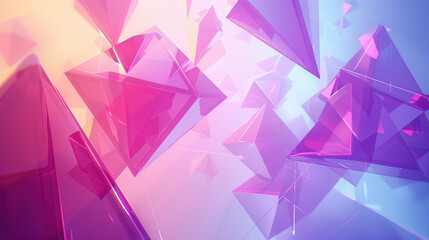 Poster - translucent polygon clusters float in vibrant space, creating mesmerizing visual effect with shades 