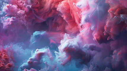 Poster - vibrant smoke cloud expanding in smooth waves with dark center, creating mesmerizing visual effect