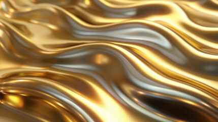 Poster - smooth golden glow with flowing waves creates festive and luxurious atmosphere, perfect for backgrou