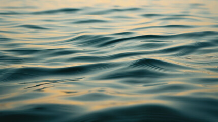 Poster - gentle waves create serene atmosphere, reflecting soft light and forming smooth patterns on water su