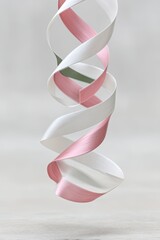Poster - Abstract Spiral of Pink White and Green Ribbons