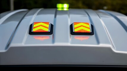 Poster - Flashing chevron emergency lights on vehicle roof
