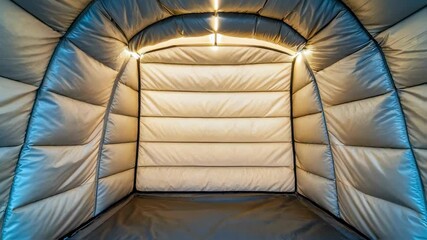 Poster - Inflatable decontamination tent interior lighting up