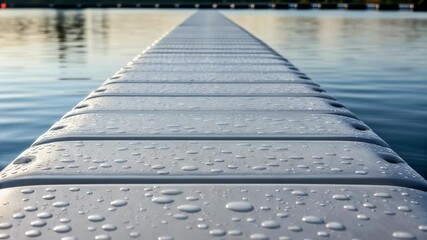 Aufkleber - Water droplets resting on plastic dock surface