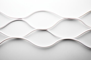 Poster - White Curved Lines Mesh Pattern on Pale Texture Background