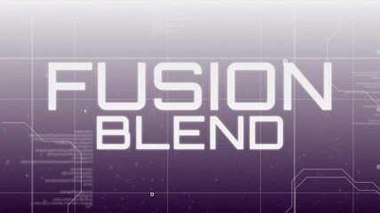 Poster - Animating Fusion Blend title forming in digital interface featuring drifting code  and  connector li