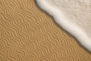 Poster - The mesmerizing design created by waves and foam on the sandy shoreline