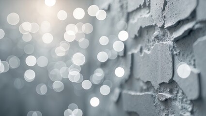 Poster - Soft out-of-focus grey bokeh backdrop featuring textured wall surface