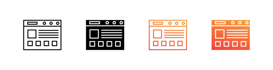 headline multiple style icon set vector