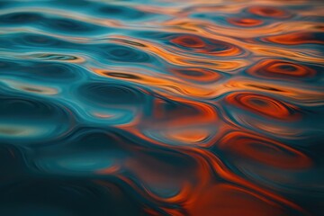 Poster - Vivid macro view of a liquid surface's abstract pattern