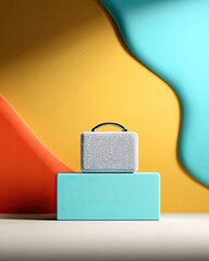 Poster - Portable Speaker on Pastel Blocks with Shadow
