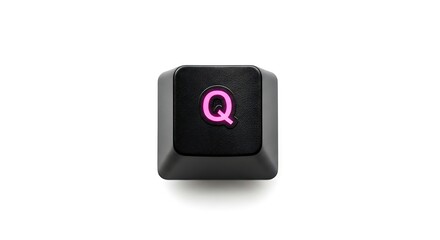 Poster - Isolated keyboard key with the letter Q on white background