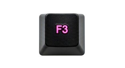 Poster - Close-up of a black F3 key on a white background