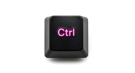 Poster - Close-up of a black Ctrl key on a white background.