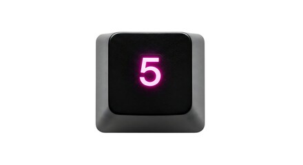 Poster - Number 5 keycap on white background