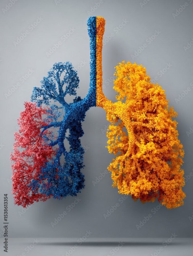 Visual Comparison of Healthy Lung Structure and Cancerous Lung Tissue ...