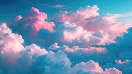 Wall Mural - fluffy clouds are soft, white, and billowy formations that drift smoothly across the sky, often look