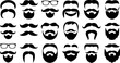 © Ghulam - Mustache beard styles vector set collection face hair masculine hipster design facial illustration art 100 editable stock vector illustration