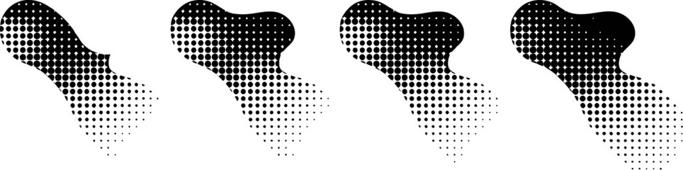 Aufkleber - Abstract halftone pattern design with black dots on beige background for modern art and graphics use editable stock vector illustration