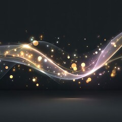Poster - Golden Bokeh Lights on Dark Background with Soft Glow