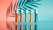 © vector river - Vibrant Lip Gloss Collection Summer Makeup Tropical Leaf Reflection Beauty Products