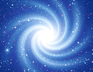 Wall Mural - Celestial Spiral Galaxy Blue Cosmic Vortex with Bright Stars and Glowing Nebula